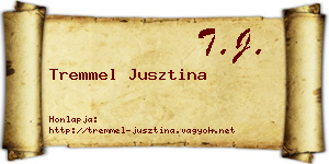Tremmel Jusztina névjegykártya